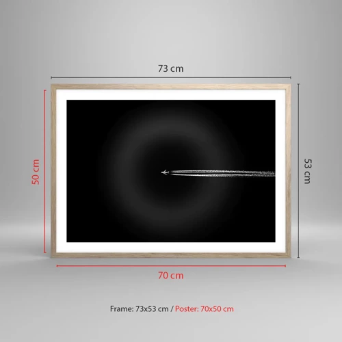 Plakat i ramme af lyst egetræ - Ind i en anden dimension - 70x50 cm