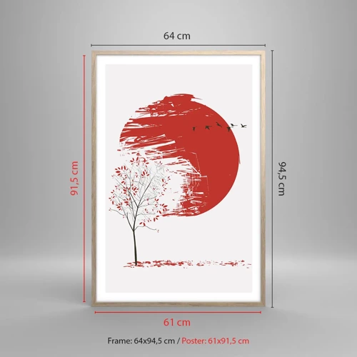 Plakat i ramme af lyst egetræ - Kender du dette land? - 61x91 cm