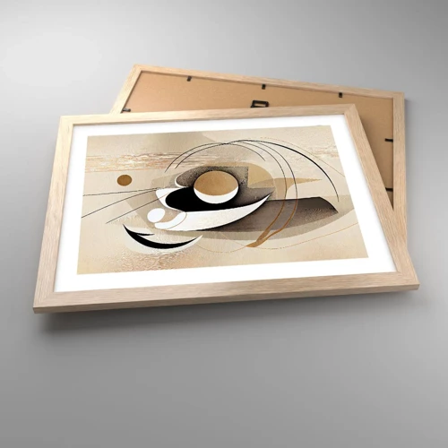 Plakat i ramme af lyst egetræ - Komposition: essensen af ting - 40x30 cm