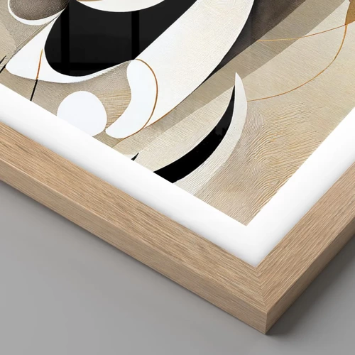 Plakat i ramme af lyst egetræ - Komposition: essensen af ting - 40x30 cm
