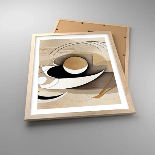 Plakat i ramme af lyst egetræ - Komposition: essensen af ting - 40x50 cm