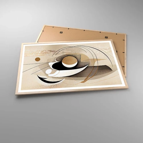 Plakat i ramme af lyst egetræ - Komposition: essensen af ting - 91x61 cm