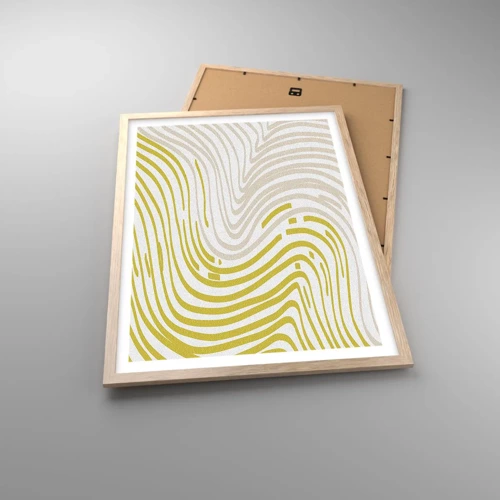 Plakat i ramme af lyst egetræ - Komposition med et blidt sving - 50x70 cm