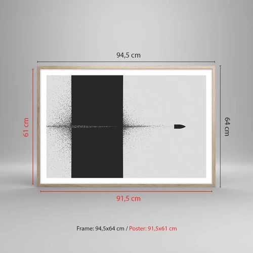 Plakat i ramme af lyst egetræ - Lige til sagen - 91x61 cm