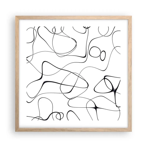 Plakat i ramme af lyst egetræ - Livets veje, skæbnens omskiftelser - 50x50 cm