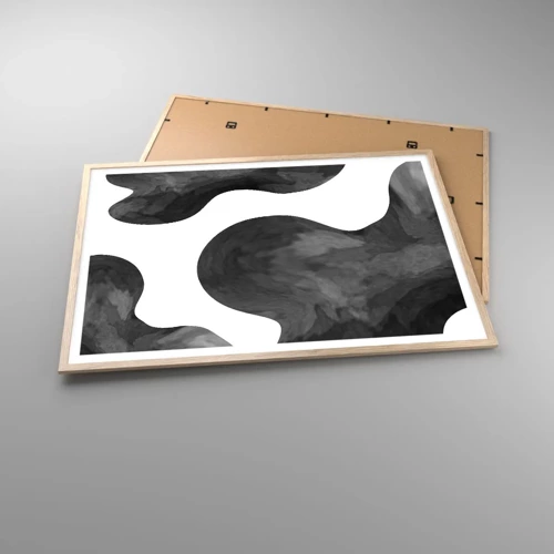 Plakat i ramme af lyst egetræ - Mælkevejen - 100x70 cm