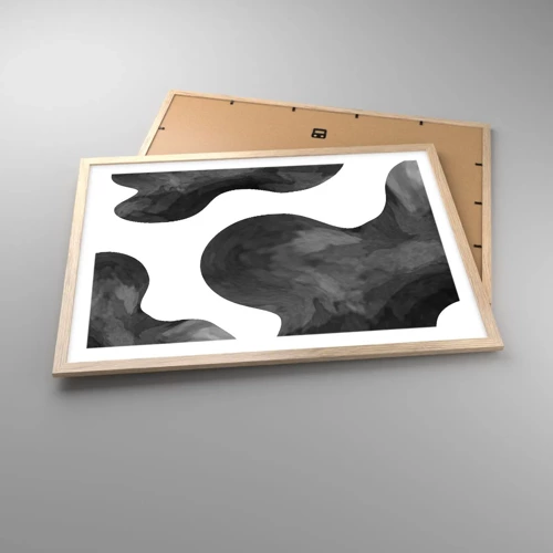 Plakat i ramme af lyst egetræ - Mælkevejen - 70x50 cm