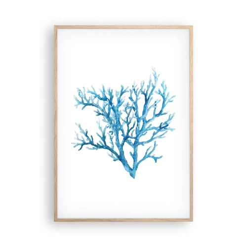 Plakat i ramme af lyst egetræ - Marint filigran - 70x100 cm