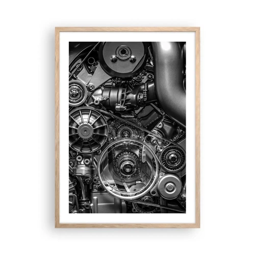 Plakat i ramme af lyst egetræ - Mekanikkens poesi - 50x70 cm