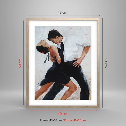 Plakat i ramme af lyst egetræ - Mine drømmes tango - 40x50 cm