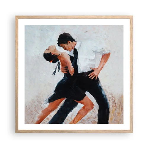 Plakat i ramme af lyst egetræ - Mine drømmes tango - 60x60 cm