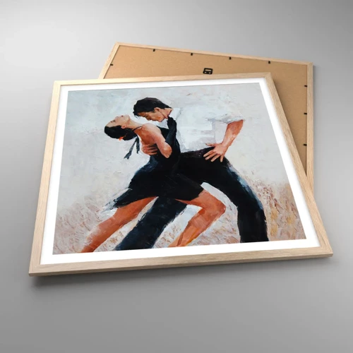 Plakat i ramme af lyst egetræ - Mine drømmes tango - 60x60 cm