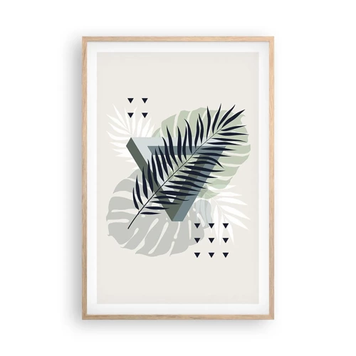 Plakat i ramme af lyst egetræ - Natur og geometri - to ordener? - 61x91 cm