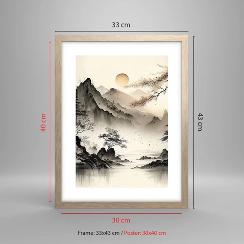 Plakat i ramme af lyst egetræ - Orientens unikke charme - 30x40 cm
