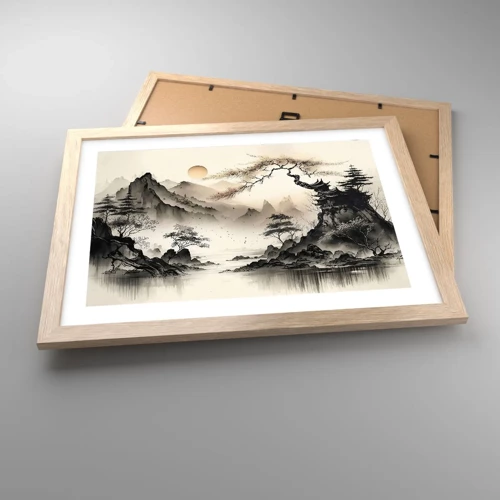 Plakat i ramme af lyst egetræ - Orientens unikke charme - 40x30 cm
