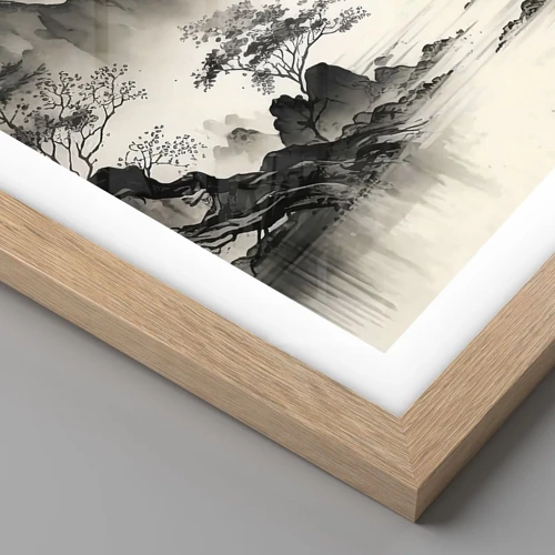 Plakat i ramme af lyst egetræ - Orientens unikke charme - 40x30 cm