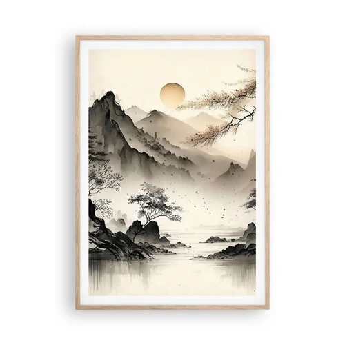 Plakat i ramme af lyst egetræ - Orientens unikke charme - 70x100 cm