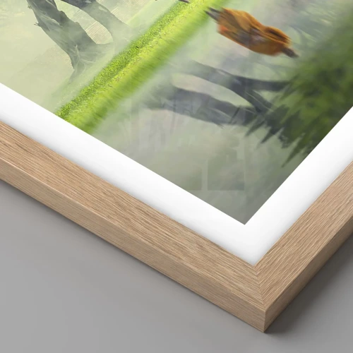 Plakat i ramme af lyst egetræ - På vej mod oplysning - 40x30 cm