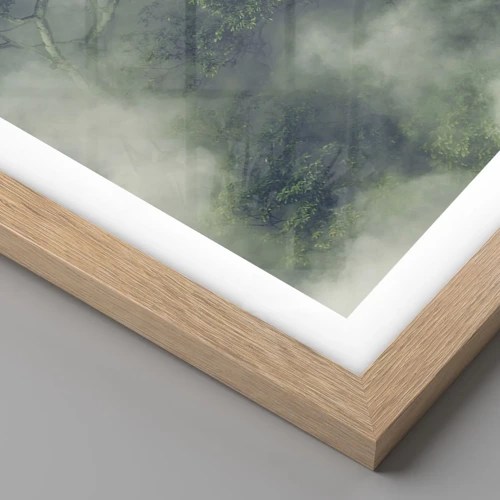 Plakat i ramme af lyst egetræ - Pakket ind i tåge - 30x30 cm