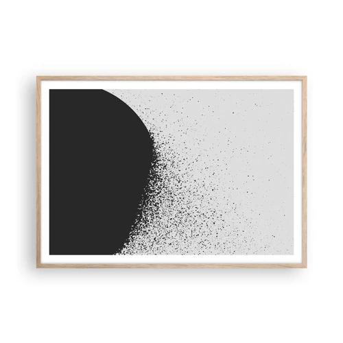 Plakat i ramme af lyst egetræ - Partikelbevægelse - 100x70 cm