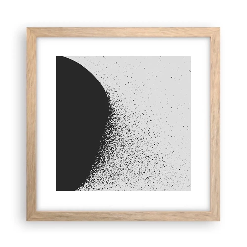 Plakat i ramme af lyst egetræ - Partikelbevægelse - 30x30 cm