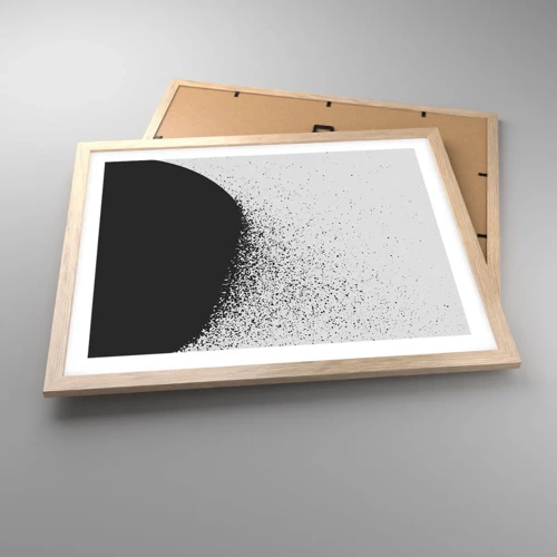 Plakat i ramme af lyst egetræ - Partikelbevægelse - 50x40 cm