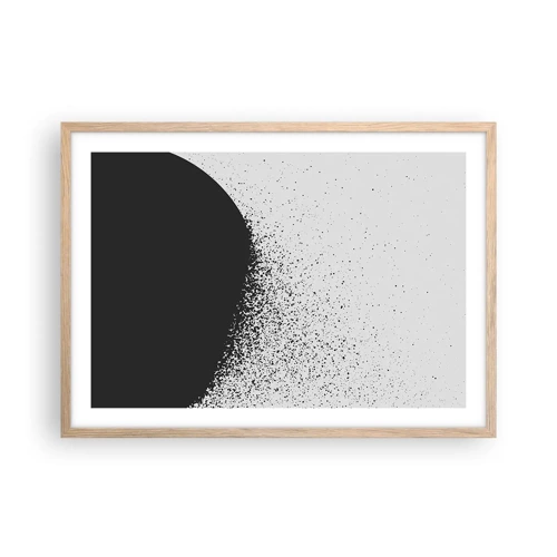 Plakat i ramme af lyst egetræ - Partikelbevægelse - 70x50 cm