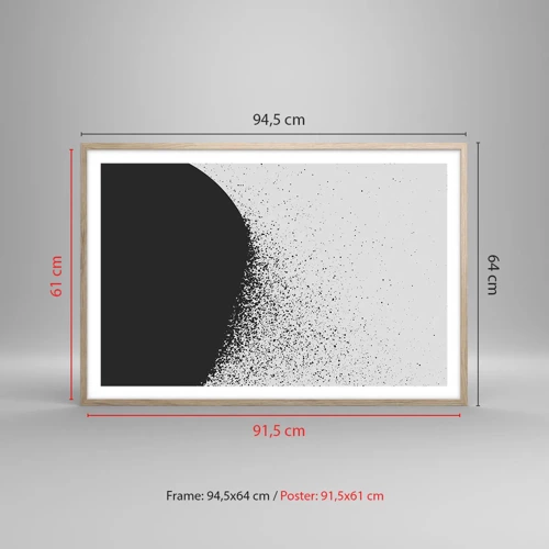 Plakat i ramme af lyst egetræ - Partikelbevægelse - 91x61 cm