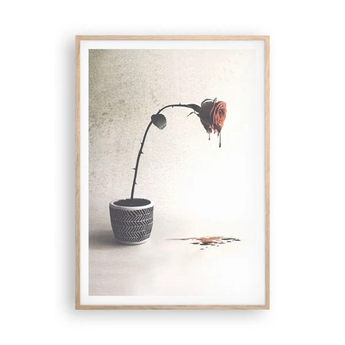 Plakat i ramme af lyst egetræ - Rosa dolorosa - 70x100 cm