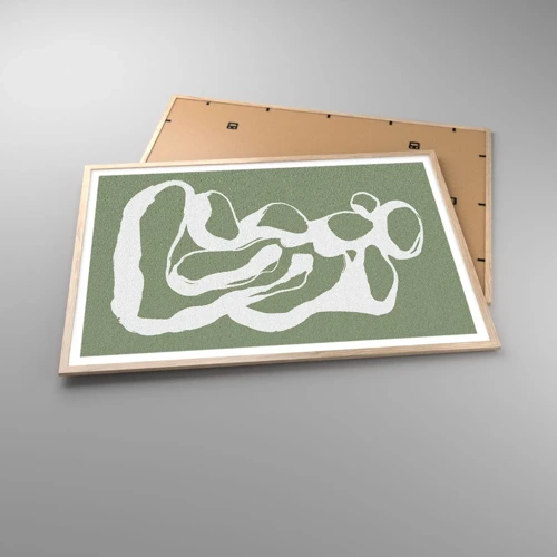 Plakat i ramme af lyst egetræ - Rummets kald - 100x70 cm