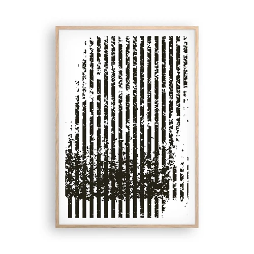 Plakat i ramme af lyst egetræ - Rytme og støj - 70x100 cm