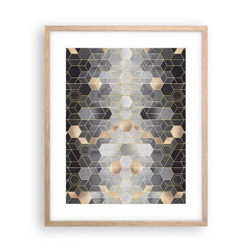 Plakat i ramme af lyst egetræ - Sammensætning af diamanter - 40x50 cm