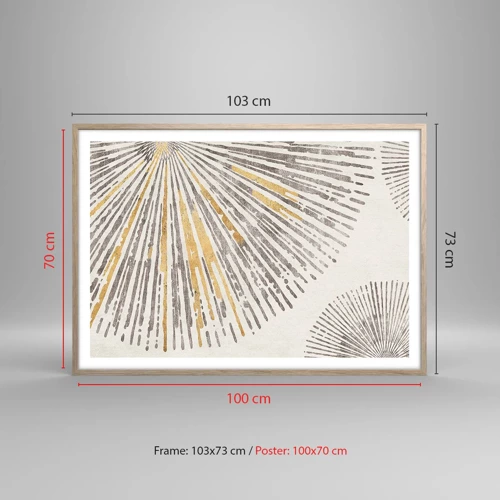 Plakat i ramme af lyst egetræ - Skønheden i en rokke - 100x70 cm