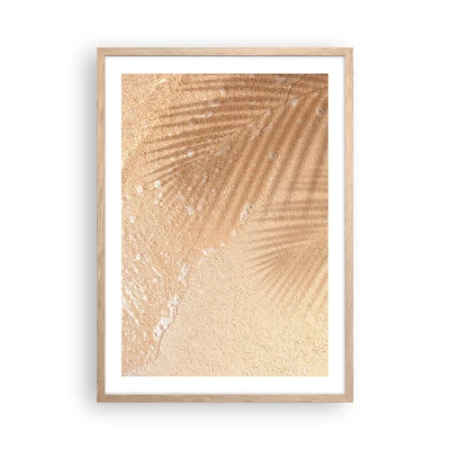 Plakat i ramme af lyst egetræ - Skyggen af en varm sommer - 50x70 cm