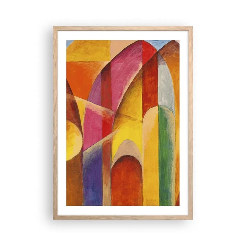 Plakat i ramme af lyst egetræ - Solens katedral - 50x70 cm