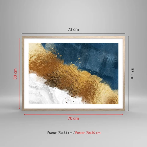 Plakat i ramme af lyst egetræ - Sommerens farver - 70x50 cm