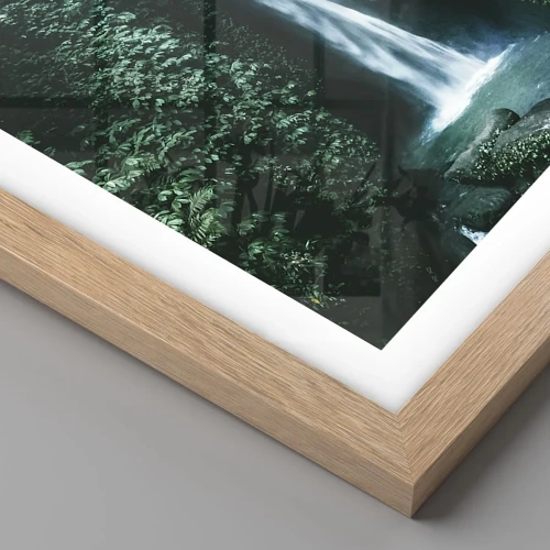 Plakat i ramme af lyst egetræ - Tropisk spa - 100x70 cm