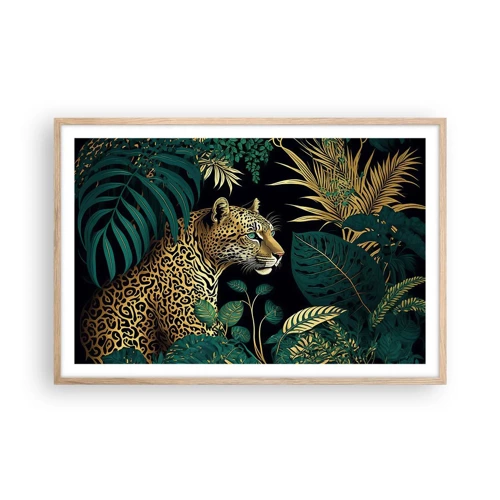 Plakat i ramme af lyst egetræ - Værten i junglen - 91x61 cm