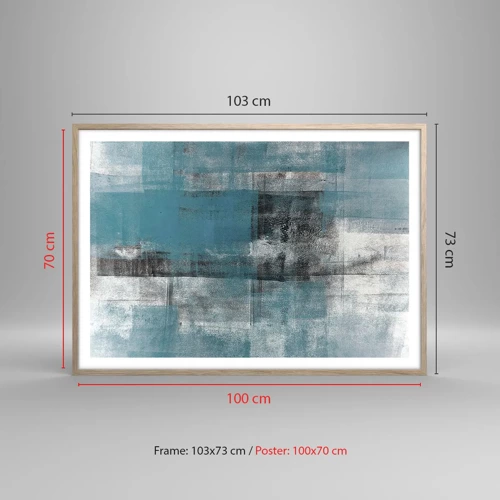 Plakat i ramme af lyst egetræ - Vand og luft - 100x70 cm