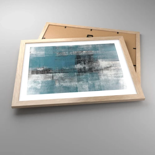 Plakat i ramme af lyst egetræ - Vand og luft - 40x30 cm