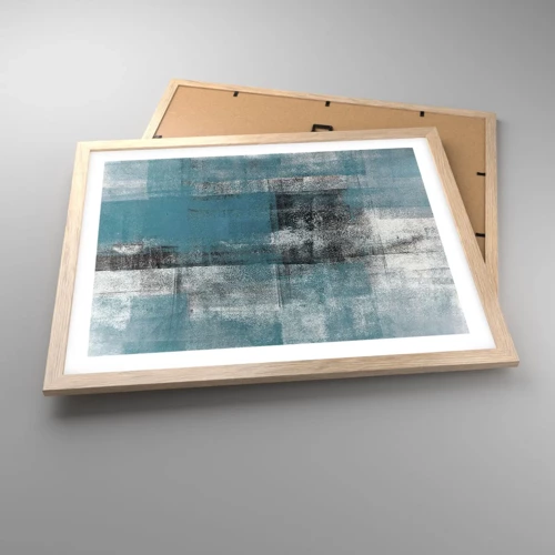 Plakat i ramme af lyst egetræ - Vand og luft - 50x40 cm