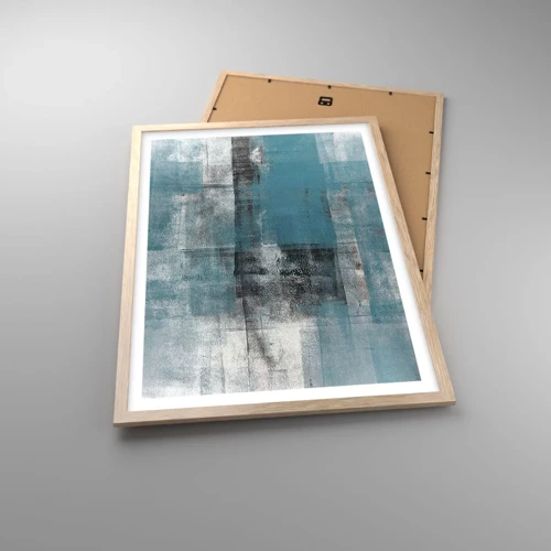 Plakat i ramme af lyst egetræ - Vand og luft - 50x70 cm