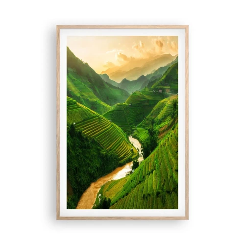 Plakat i ramme af lyst egetræ - Vietnamesisk dal - 61x91 cm