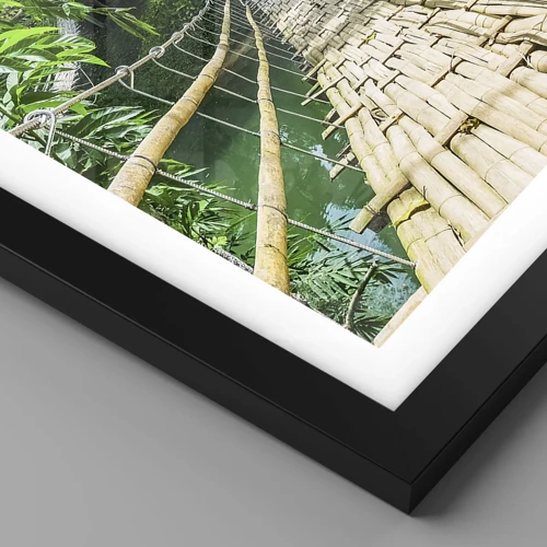 Plakat i sort ramme - Abebro over grønne områder - 30x40 cm