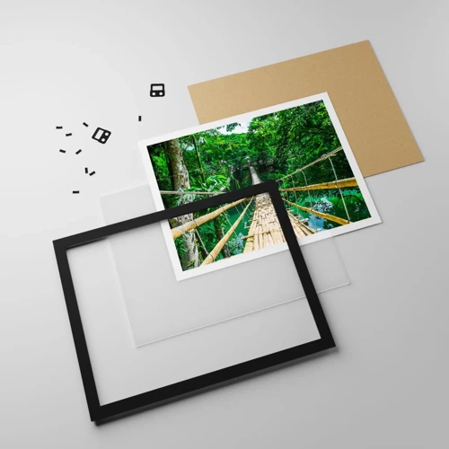 Plakat i sort ramme - Abebro over grønne områder - 50x40 cm