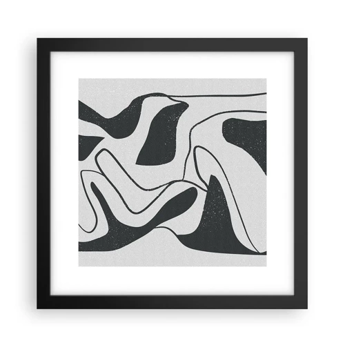 Plakat i sort ramme - Abstrakt leg i en labyrint - 30x30 cm