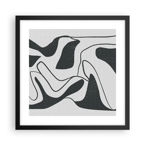 Plakat i sort ramme - Abstrakt leg i en labyrint - 40x40 cm