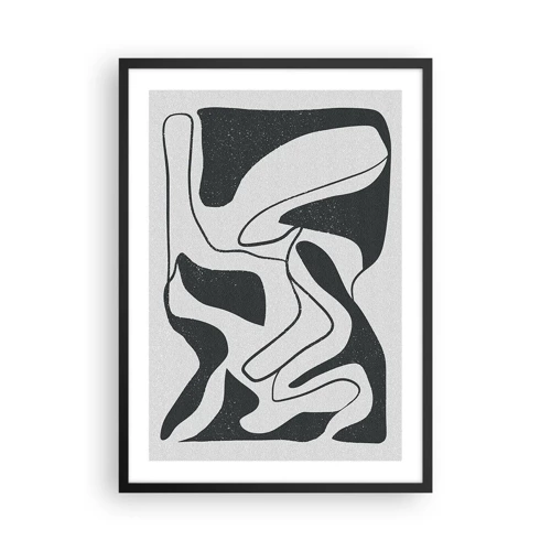 Plakat i sort ramme - Abstrakt leg i en labyrint - 50x70 cm