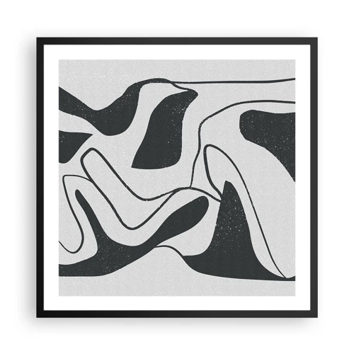 Plakat i sort ramme - Abstrakt leg i en labyrint - 60x60 cm