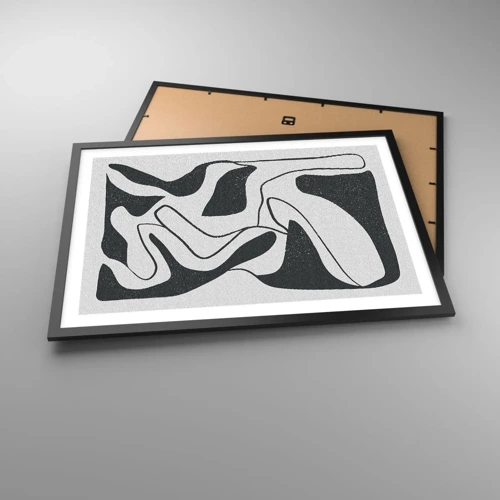 Plakat i sort ramme - Abstrakt leg i en labyrint - 70x50 cm